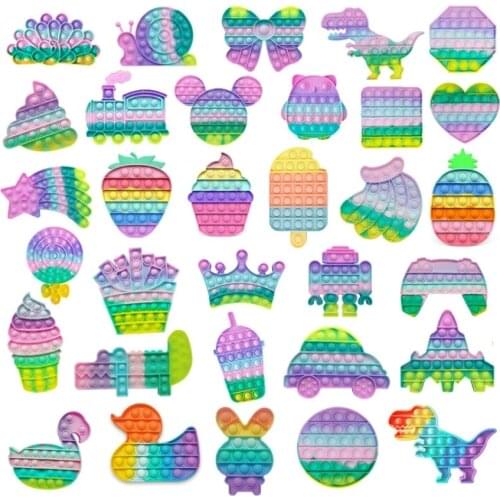 100pcs/lot Pop Fidget Push Bubble Autism Needs Stress Reliever Funny Adult Children Washable Early Educational Toys