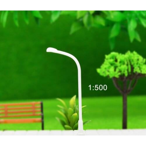 100pcs Layout Streets Lamp Model Scale 1:500 Plastic Single Head Light Lamppost Model Railway Street Light