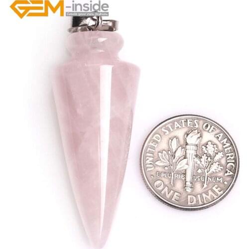 16x41mm Cone Worry Stone Semi Precious Cocktail Charkra Pendant Jewelry For Women Wholesale Free Shipping