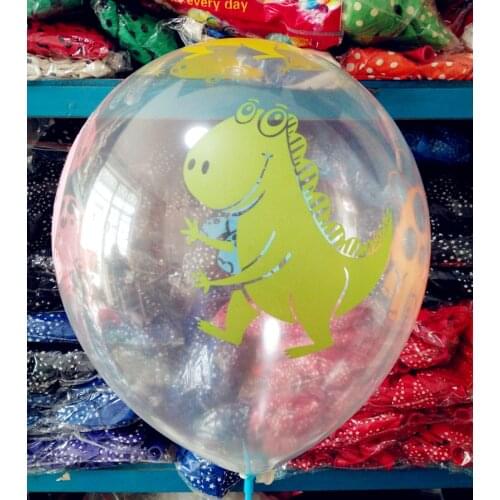 25PCS 12Inch dinosaur&polka dot&Clear Stars Pearl Transparent Printed baby Latex Balloons Kids Birthday / Party / Wedding globos