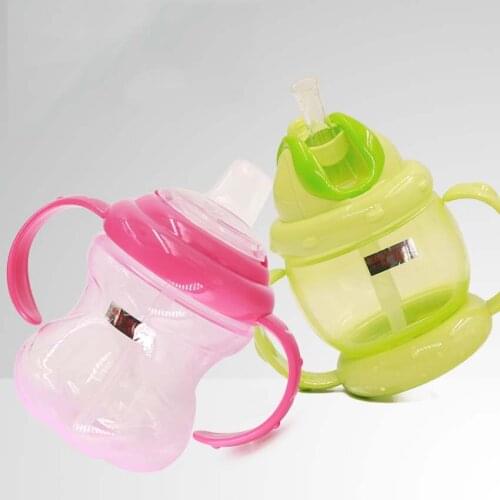 260ML Durable Cartoon Learn to Drink Cup with Handles Kids Children Baby Bottle Cute Design For Learning Drinking