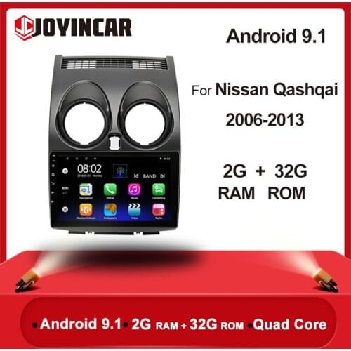 9" Android 9.1 For Nissan Qashqai J10 2006-2009 2011-2013 2 din Car Radio Stereo Player Bluetooth GPS Navigation Head Unit WIFI