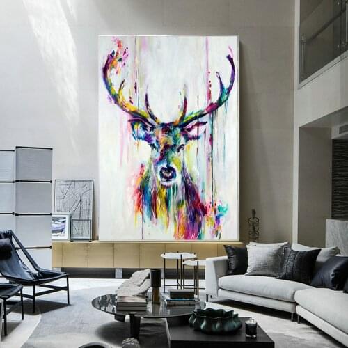 Full Diamond 5D Diamond Painting Deer Abstract Animal Cartoon DIY Mosaic Diamond Art Cross Stitch Gift Home Decoration