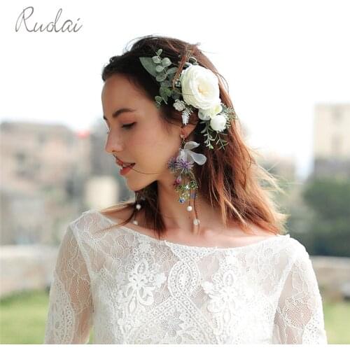 Boho Wedding Accessories Flower Headbands Girl Hair Comb Bridal Wear Wedding Headpieces Hair Decoration HD6