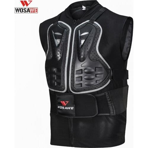 WOSAWE Skiing Armor Body Armor motos Jacket Chest Back Shoulder Protector Gear Men Sleeveless Snowboarding Vest Armored Girder