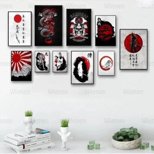 Japanese Style Decor Poster Bushido Samurai Abstract Wall Art Canvas Painting Print Modern Home Decoration For Living Room Mural