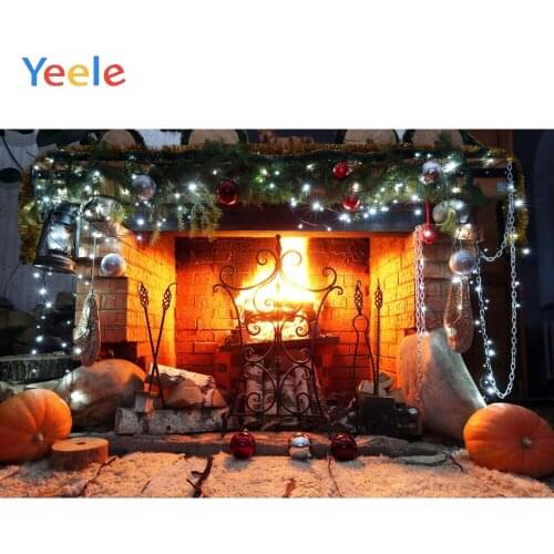 Yeele Fireplace Photocall Christmas Family Party Photography Backdrops Personalized Photographic Backgrounds For Photo Studio