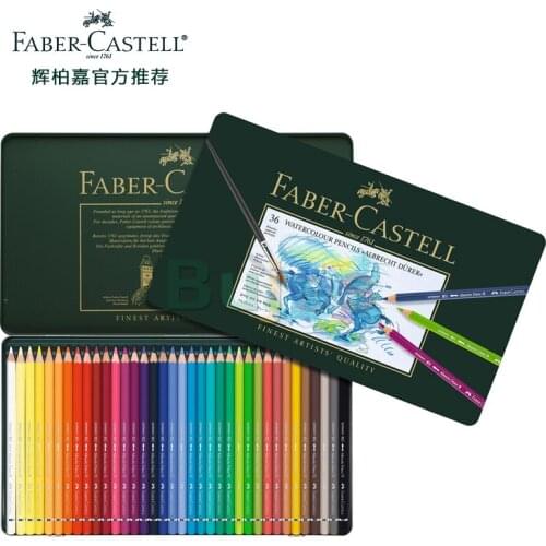 Faber-Castell Watercolor Pencils , 12/36/60/120 Color Pencil, Student Artist Painting, Green Iron Box,Professional Coloring Set