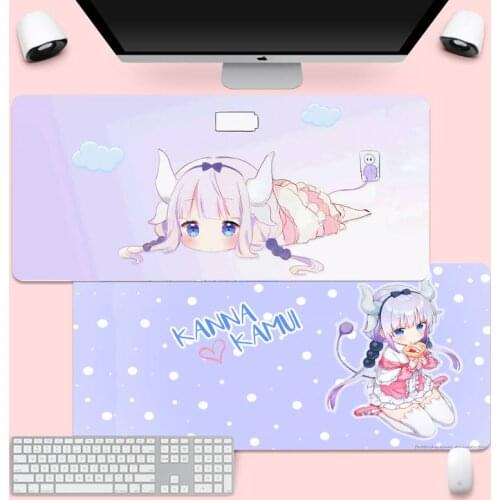 Miss Kobayashis Dragon Maid Kanna Kamui Anime Mouse Mat XL Large Gamer Soft Keyboard PC Desk Mat Takuo Anti-Slip Comfort Pad