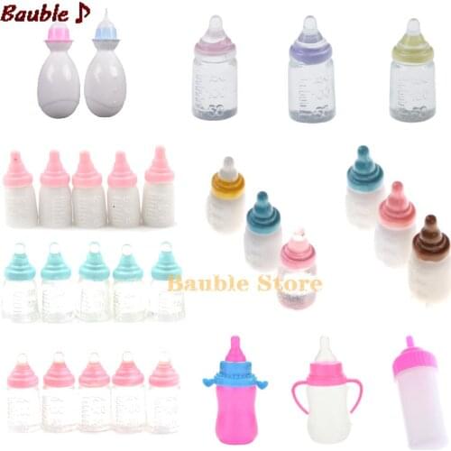 Multiple styles Resin Simulation Mini Milk Bottle Miniature Baby bottle Super Cute Transparent Bottle 1:12 Dollhouse Accessories