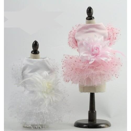 Fashion Lace Princess Pet Dog Wedding Dresses Pet Tutu Skirt Puppy Cat Dress Pet Festival cloth Apparel solid color XS-XL teddy