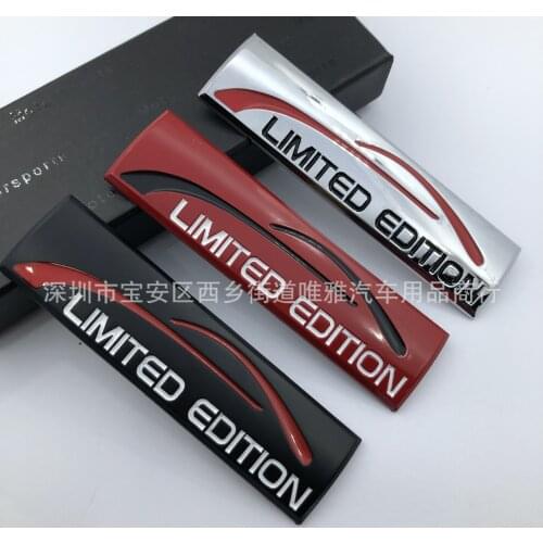 50pcs/set 3Colors LIMITED EDITION Car Sticker Metal Decals, 9*2.4cm Wholesale