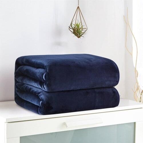 Jeefttby New Solid Color Flannel Blanket Adult Autume Winter Warm Blanket Super Soft Coral Fleece Blanket Adult Double Bed Sofa