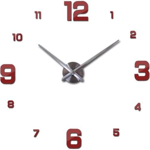 New 3D Wall Clock Mirror Wall Stickers Creative DIY Wall Clocks Removable Art Decal Sticker Home Decor Living Room Quartz Needle