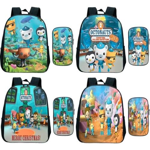 The Octonauts Kindergarten Backpack Babies School Backpacks Book Bags Cartoon Anime Knapsack Mini Rucksack Pencil Case 2Pcs/set