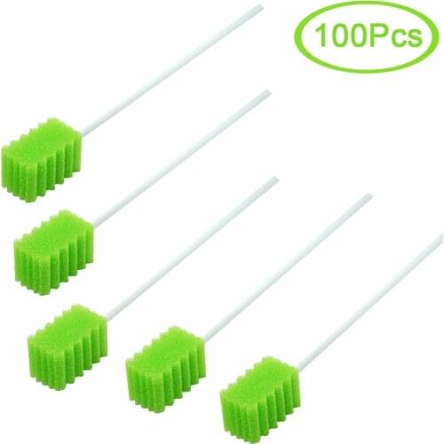 Disposable Oral Swab With Sodium Bicarbonate Oral Swabs With Dentifrice Oral Hygiene Swab Oral Sponge Brush(box of 100)