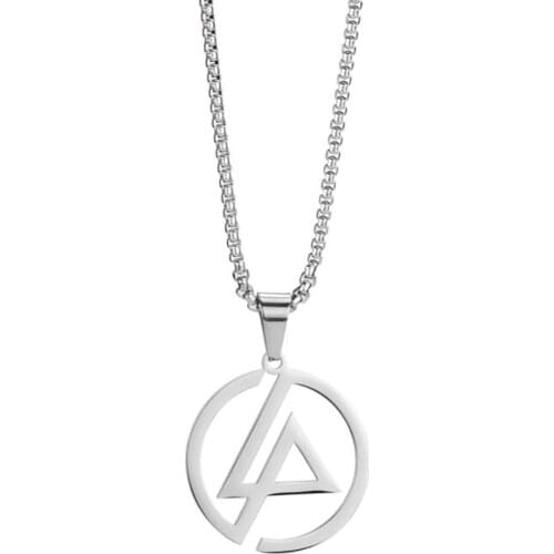 Stainless Steel Hip Hop Minimalism LINKIN PARK Punk Rock Pendant Necklace Fashion Delicate Street Dance Jewelry Gift For Him