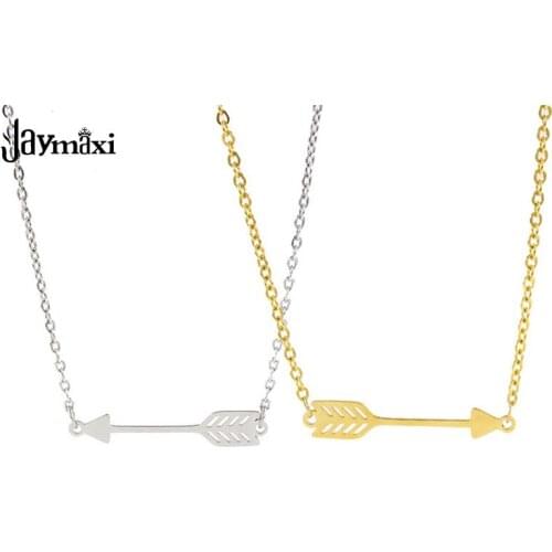 Jaymaxi Arrow Pendant Necklace Stainless Steel Gold Color Elegant Women New Love Jewelry Gift for Girls 5PCS/LOT