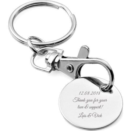 150 Personalized Trolley Coin Token Keychain Gifts, Supermarket Shopping Coin Custom Engraved Promotional Key Chains