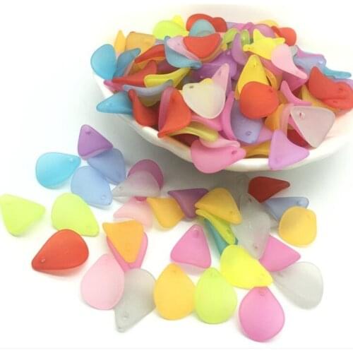 Popualr Colorful Acrylic Fun/Teardrop Shape Loose Beads Jewelry Findings for hair accessory/ DIY 12x15mm 100 pieces y1161