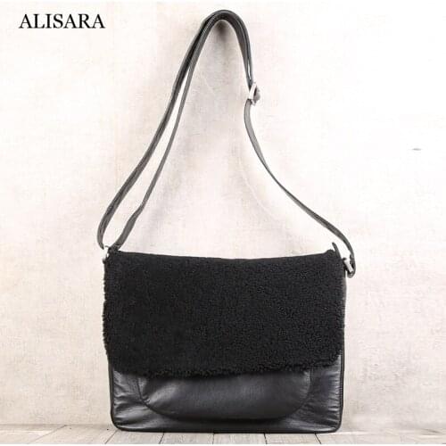 Alisara Men Satchels First Layer Cow Leather High Quality Large Capacity Messenger Shoulder Bag Casual Crossbody Pack