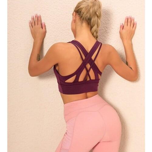 Shockproof Sports Bra High Elasticity Fitness Bra Woman Push-up Sexy Beautiful Back Yoga Top Workout Gym Running Underwear