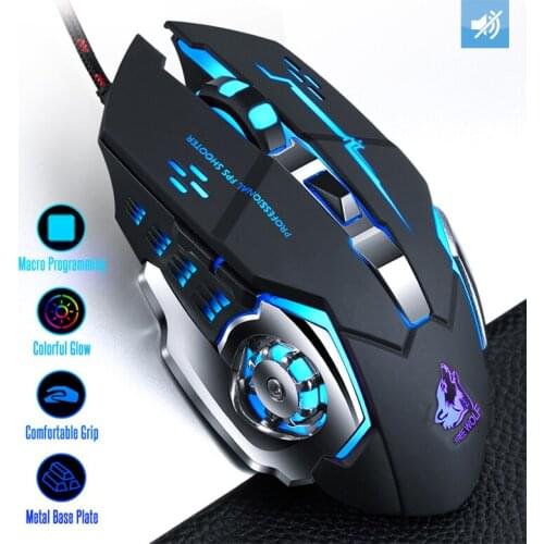 Wired Gaming Mouse 6 Programmable Buttons Ergonomic Mice Colorful LED Light Mouse for PC Computer Laptop,Game and Office supply