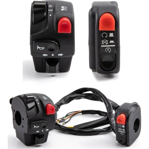 7/8" 22mm ATV Motorcycle Handlebar Controll Switches for Horn Button Turn Signal Electric Fog Light Start Kill Warning Light