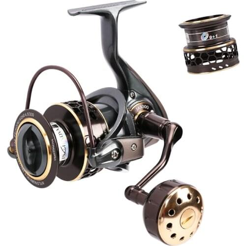 9 +1BB Fishing Spinning Reel 4000S 5000S No Gap Metal Spool Gear Ratio 5.2:1 7KG Max Drag Power Reel Rock Fishing Gear Pesca