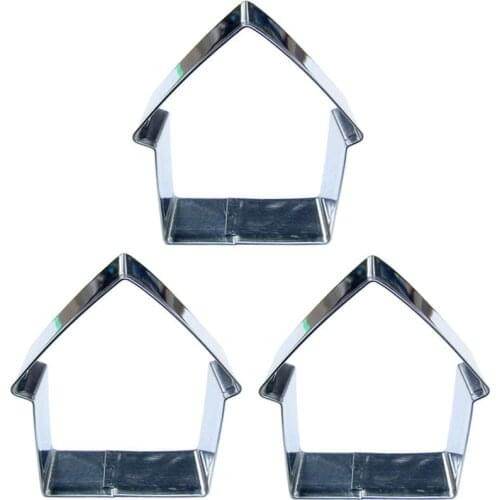 Thatched cottage shape 3 piece biscuit cutting molds, baking tools, cake decorating soft candy tools