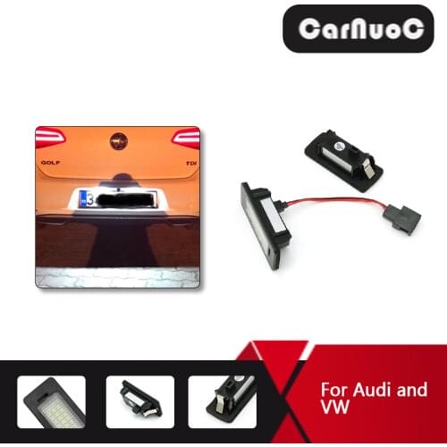KAHANE 2x LED Car License Number Plate Lamp Auto Rear Taillight For VW Passat 5D R36 /Audi A4 B8 A5 S4 S5 Q5 TT TTRS