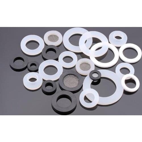 10 Pcs 1/4" 3/8" 1/2" 3/4" 1" Silicon Gasket O Ring Seal Bellows Water Inlet Hose Gas Pipe Fittings Rubber Washer Flat Filter