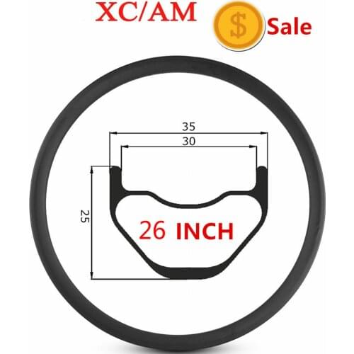 26er bicycle hoop 26 inch bicicleta aro bike AM/XC Mountain Bike Carbon Rim Tubeless MTB Rim 35mm Width carbon wheels