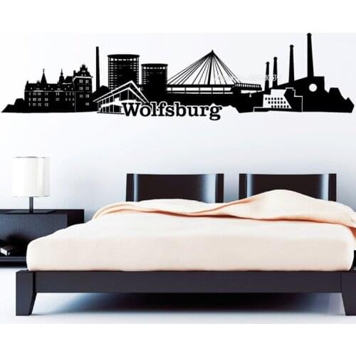 Wolfsburg City Skyline Vinyl Decal Lower Saxony Wall Stickers For Living Room Bathroom Wall Waterproof Decor Self-Adhesive LL895