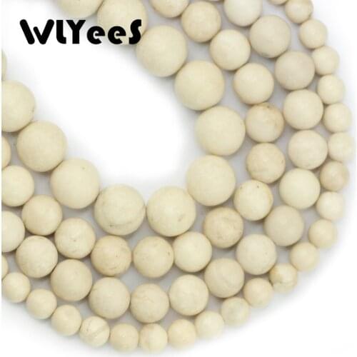 WLYeeS Top quality Natural Stone Ancient Fossils Stone 6/8/10 MM Round Loose bead for Jewelry bracelet Making DIY