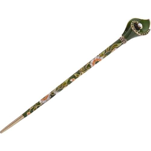 Women Handmade Vintage Alloy Enamel Chopsticks Barrette Hairpin Hair Accessory An excellent hair stick for you to wear in party