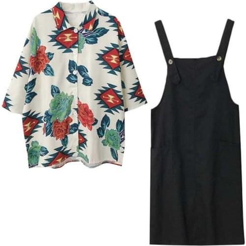 2021Dress Sets Women Plus Size 4XL Chic Fashion Elegant Casual Lady Outfits 2 Piece Korean summer Simple Female Shirts top