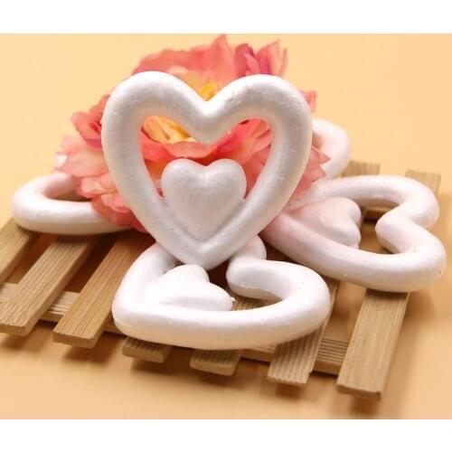 10PCS 80MM DIY White Foam Double Heart Modelling Polystyrene Styrofoam Ball For Wedding Christmas Ornaments Gifts Decorations