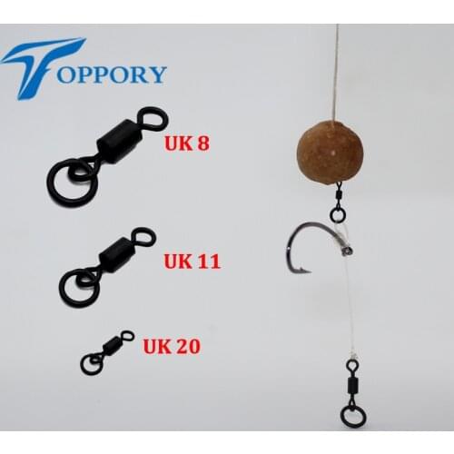 100 x Flexi Ring Swivels with Ring UK Size 8 11 and UK 20 Micro Rig Swivels for D-Rig Chod Hinged Rig Carp Terminal End Tackles