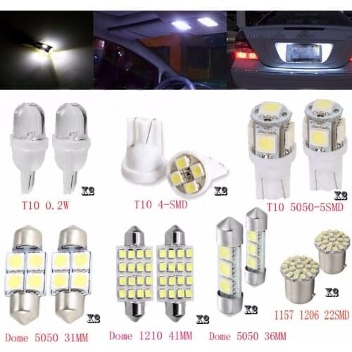 14-piece car interior light 1157 t10 36mm double tip white light suitable for license plate light car interior ceiling light