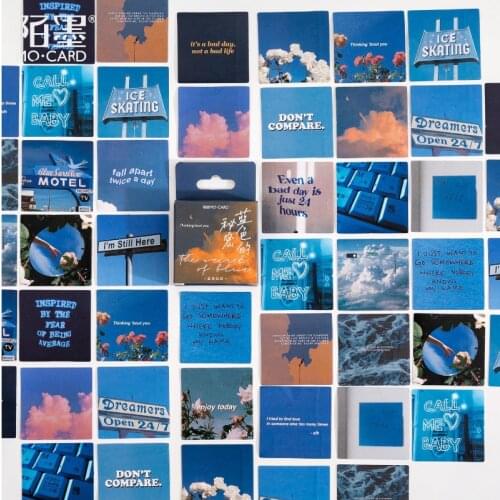 46 pcs/box Blue secret series Decorative Stationery mini Stickers set Scrapbooking DIY Diary Album Journal Stick Lable