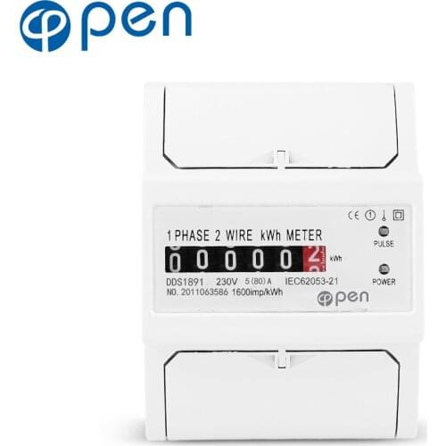 5(80)A 230VAC 50/60Hz Din Rail Single Phase Energy Counter Meter Electric Wattmeter