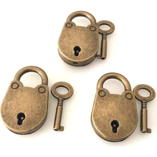5PCS Cute Bear Padlocks Vintage Old Antique Style Mini Padlocks With Key Lock For Travel Wedding Jewelry Box Diary Book Suitcase
