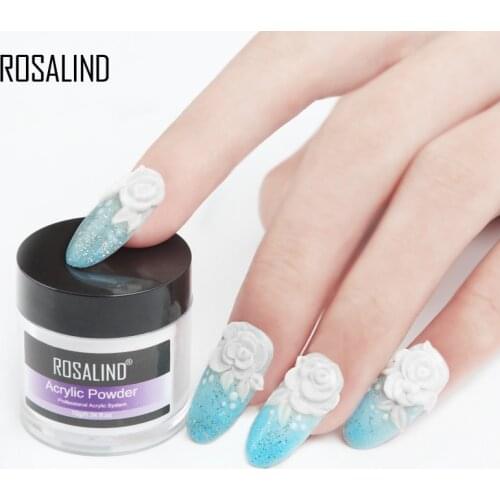 ROSALIND Acrylic Powder Nail Extension Crystal Nail Art Tips Builder Transparent Acrylic Nail Powder Manicure Pink White Clear