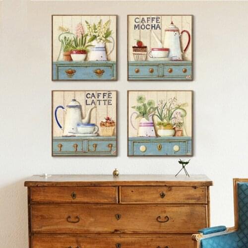 Diy Diamond Coffee Latte Flower 5D Diamond Painting Full Square Round Drill Rhinestones Diamond mosaic Embroidery KitchenZP-2400