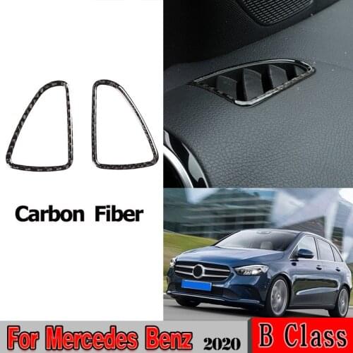 Auto Interior Sticker Accessories For Mercedes Benz B Class GLB 2020 Real Carbon FiberDashboard Air Conditioning Vent Frame Trim