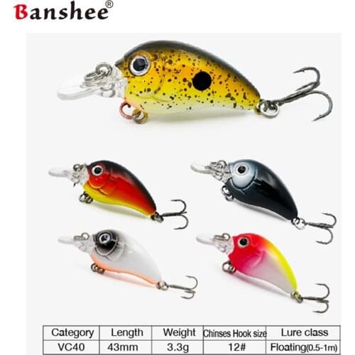 Banshee 5Pcs Mini Wobblers For Pike Crankbaits Fishing Lures Set Sinking Crankbait For Trolling Baits Hard Artificial 43mm 3.3g