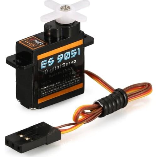 1pcs EMAX ES9051 4.3g Digital Plastic Gear Servo 4.8V 0.8kg 0.09 Sec/60 Degree for RC FPV Fixed Wing Airplane Copter Accessories