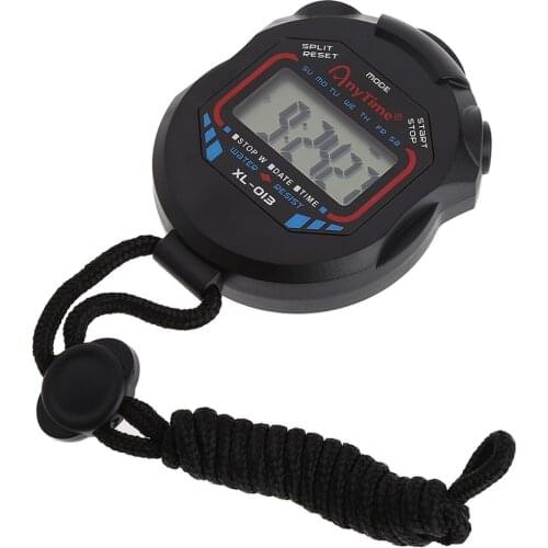 Digital Professional Handheld LCD Chronograph Sports Timers Stop Watch With Straps New 2017