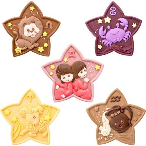 Twelve Constellation Mousse Cake Silicone Mold Soap Mold Resin Mold Pentagram Dessert Chocolate Mold Fondant Cake Decorating